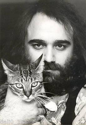 Demis Roussos with a cat